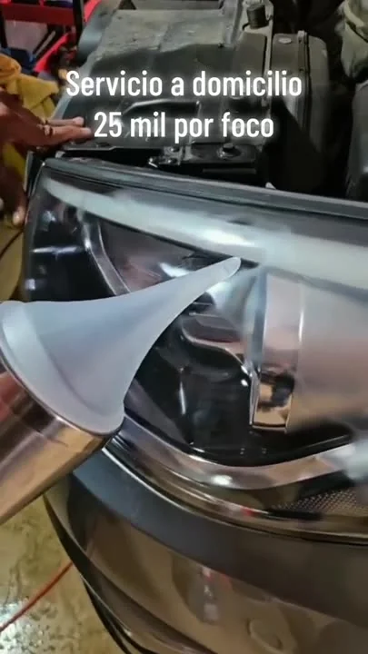 Restauración de faros con polímero · Resultado